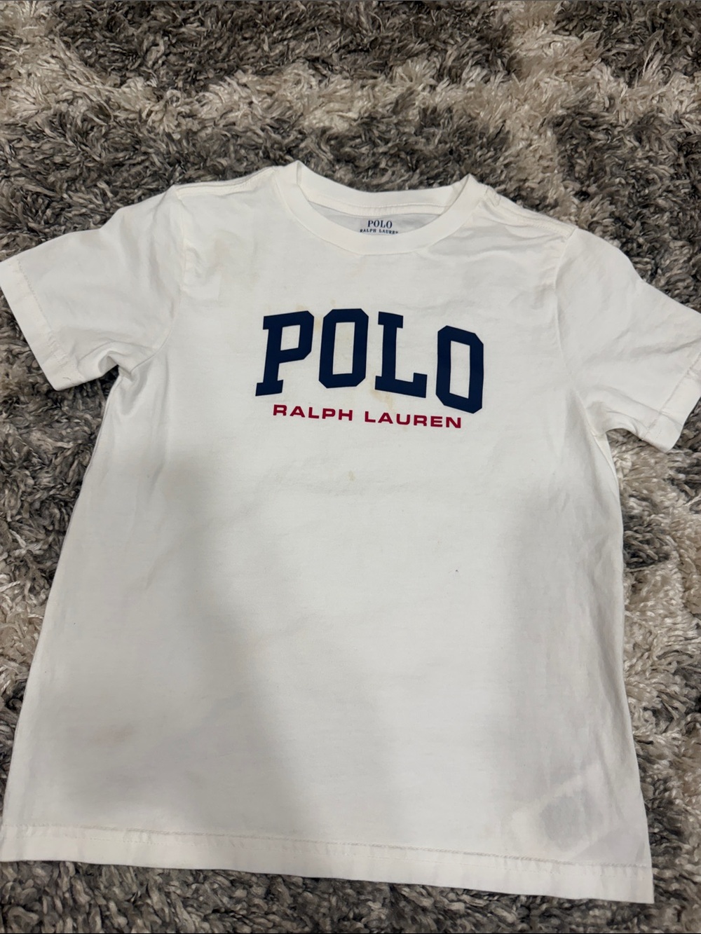 Polo by Ralph Lauren White Tee with Navy and Red Logo